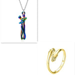 Love Hug Necklace Unisex Couple Jewelry Simple Clavicle Chain Valentines Day Lover Gift